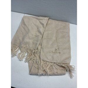 Alpaca Camargo Scarf Ivory Fringe Unisex Warm Logo Off White Shoulder Wrap Warm